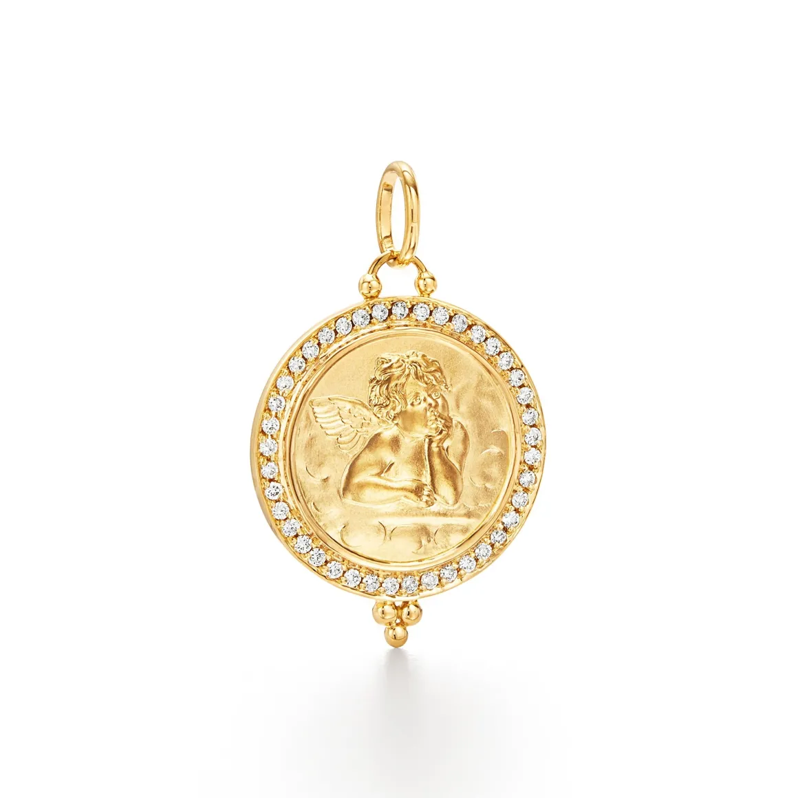 18K SMALL DIAMOND PAVÉ ANGEL PENDANT
