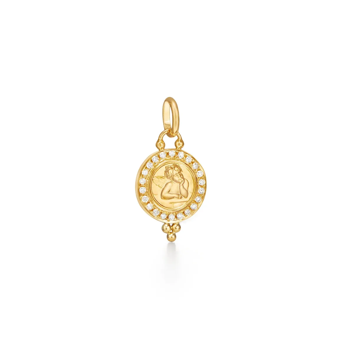 18K SMALL DIAMOND PAVÉ ANGEL PENDANT