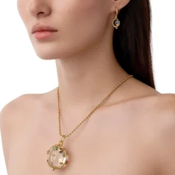 18K SMALL FIORI ROCK CRYSTAL AMULET
