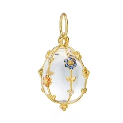18K SMALL FIORI ROCK CRYSTAL AMULET