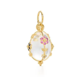 18K SMALL FIORI ROCK CRYSTAL AMULET