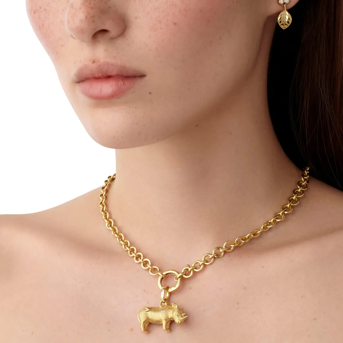 18K SMALL KIFARU RHINO PENDANT