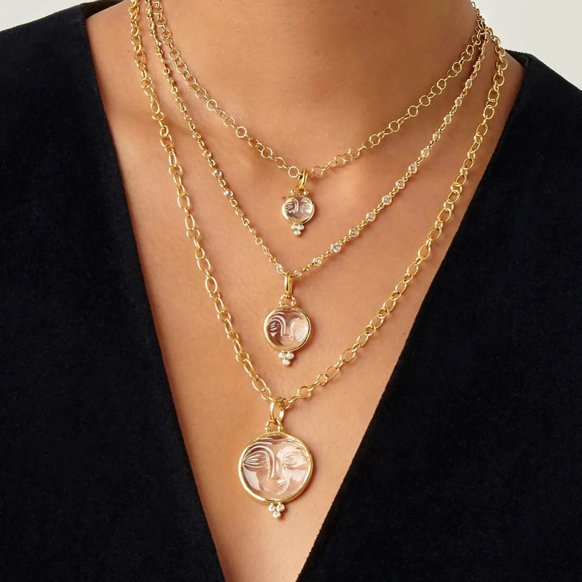 18K SMALL MOONFACE PENDANT