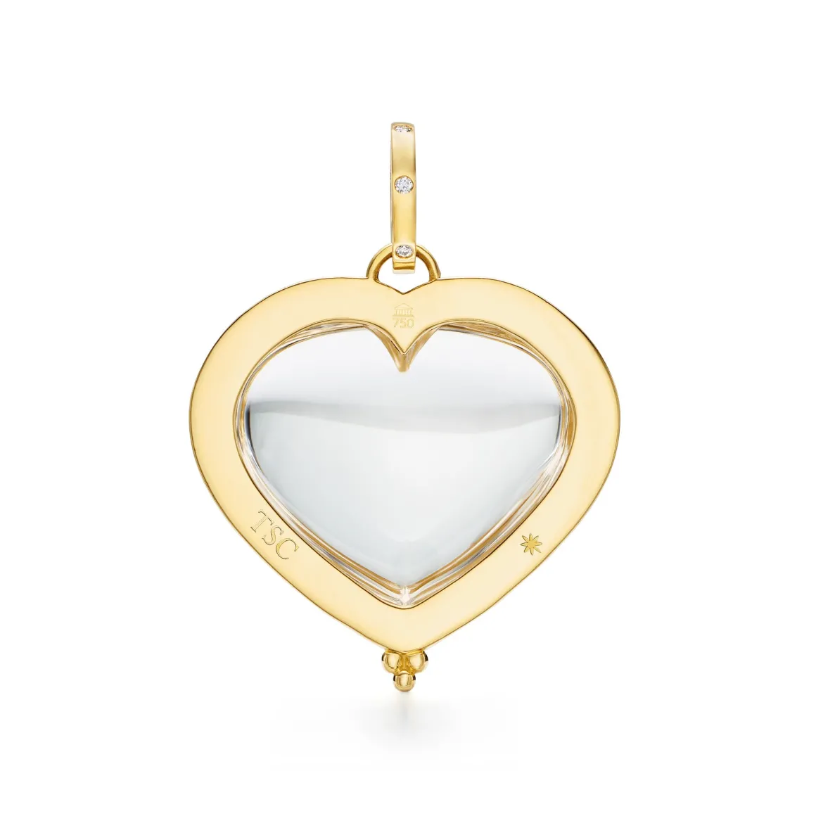 18K SMALL PAVÉ HEART PENDANT