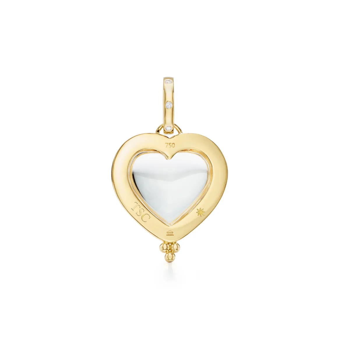 18K SMALL PAVÉ HEART PENDANT