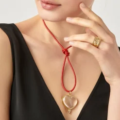 18K SMALL ROCK CRYSTAL HEART PENDANT