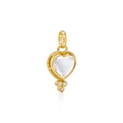 18K SMALL ROCK CRYSTAL HEART PENDANT