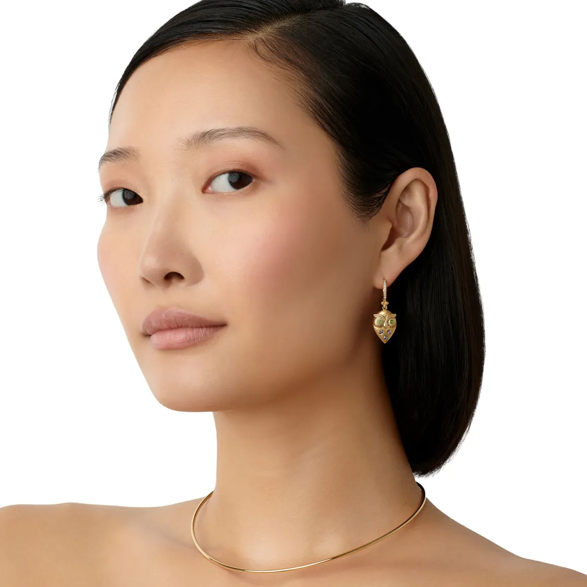 18K TANZANITE NIGHT OWL EARRINGS