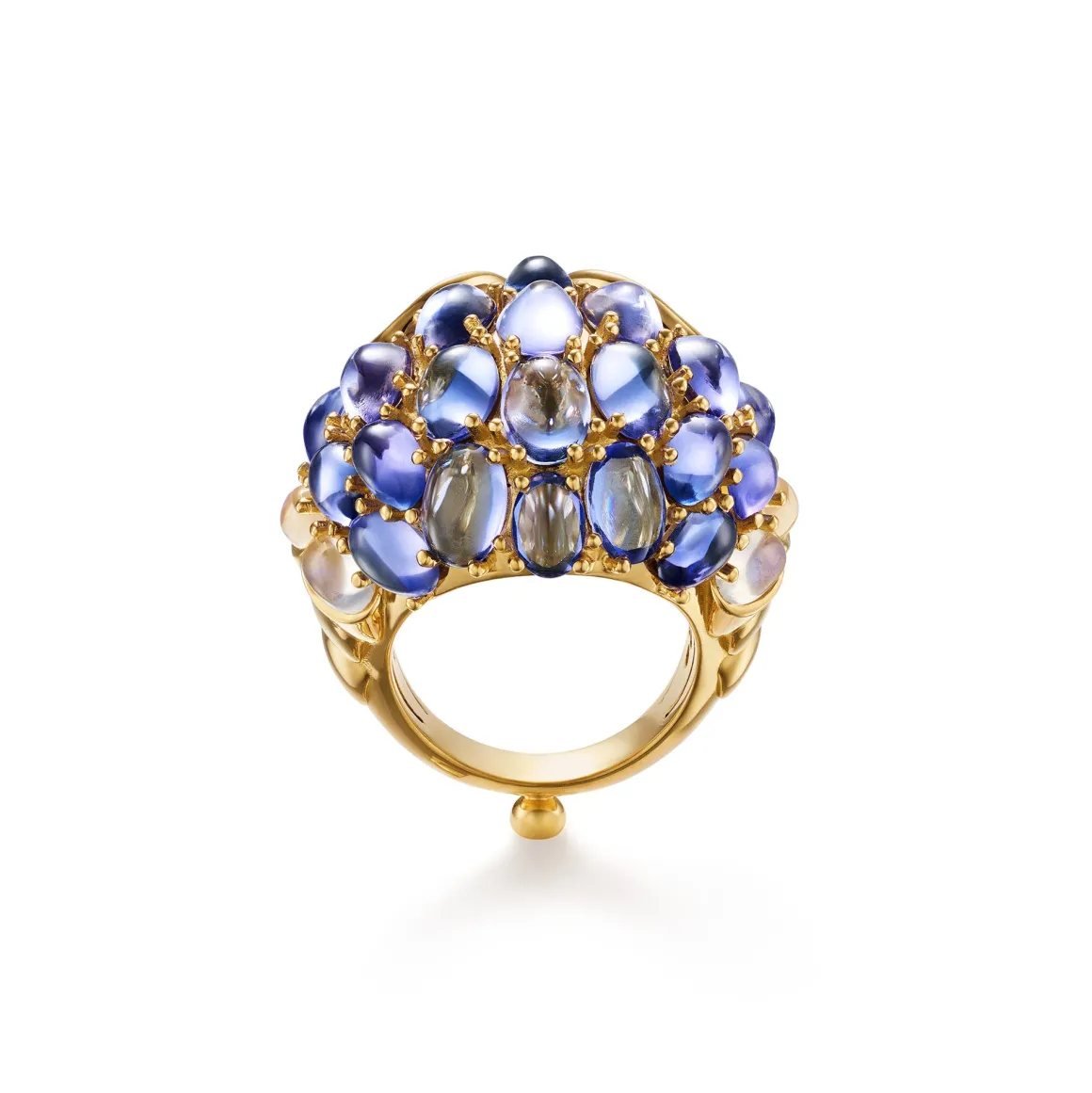 18K TANZANITE TEMPLE OWL RING