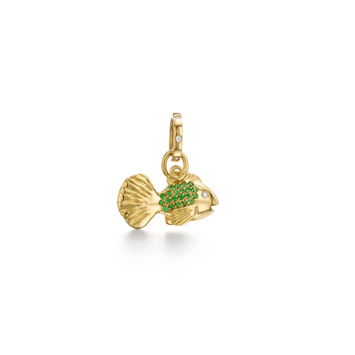 18K TSAVORITE PAVE FISH PENDANT