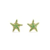 18K TSAVORITE SEA STAR EARRINGS