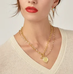 18K WHITE SAPPHIRE LINK NECKLACE